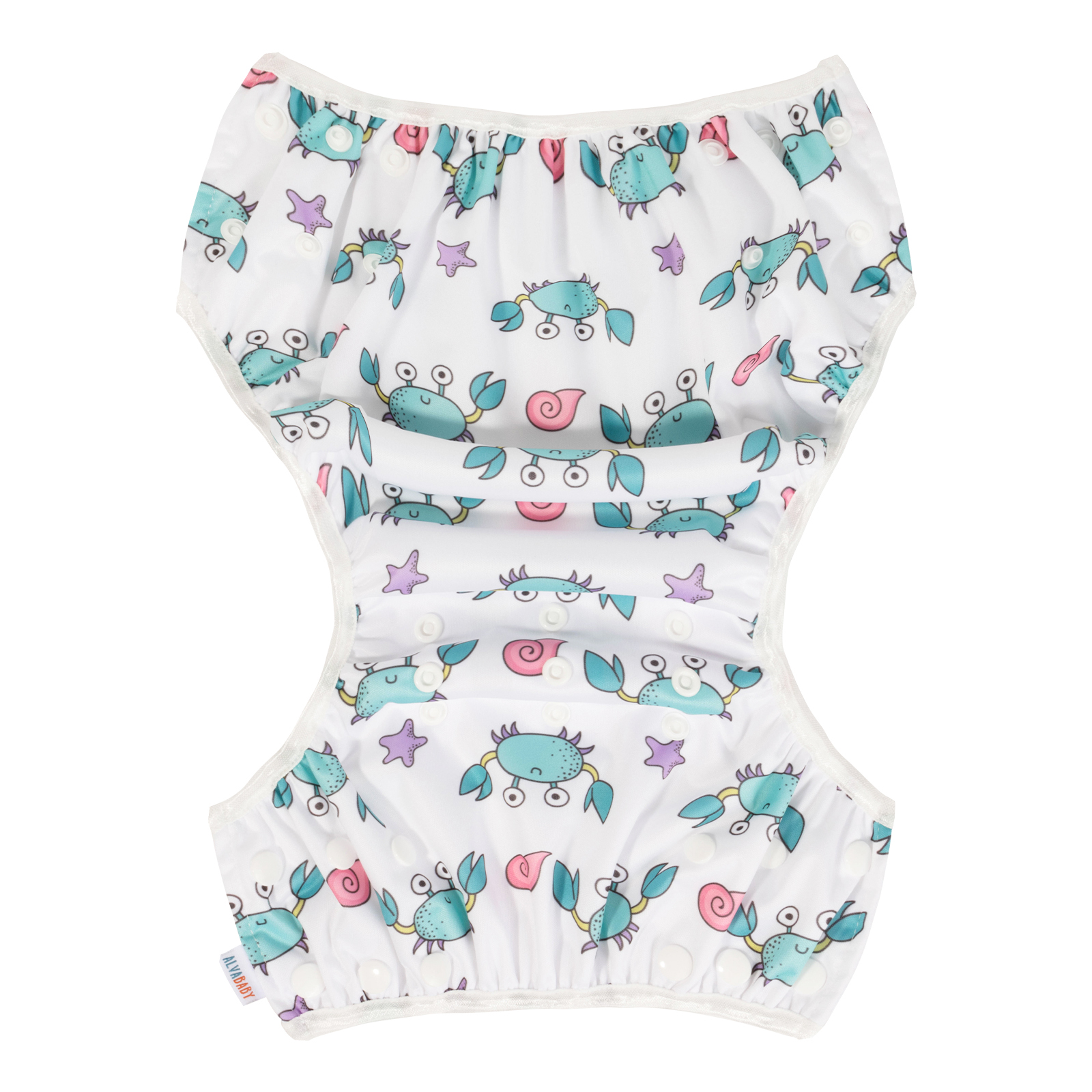ALVABABY Reusable Swim Diaper - Adjustable Large Size Swimwear for Infants & Toddlers (Crab, ZSW-H192A)