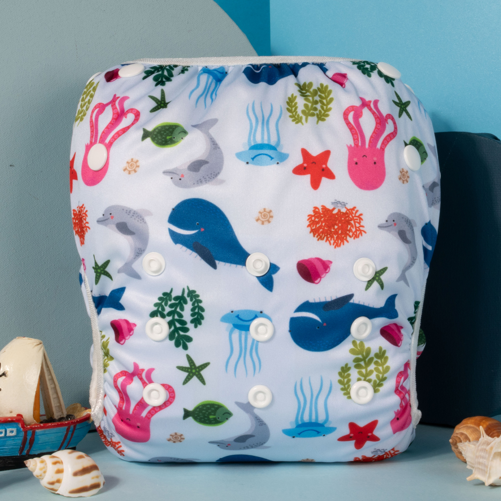 ALVABABY Reusable Swim Diaper - Adjustable Large Size Swimwear for Infants & Toddlers (Animals, ZSW-YK86A)