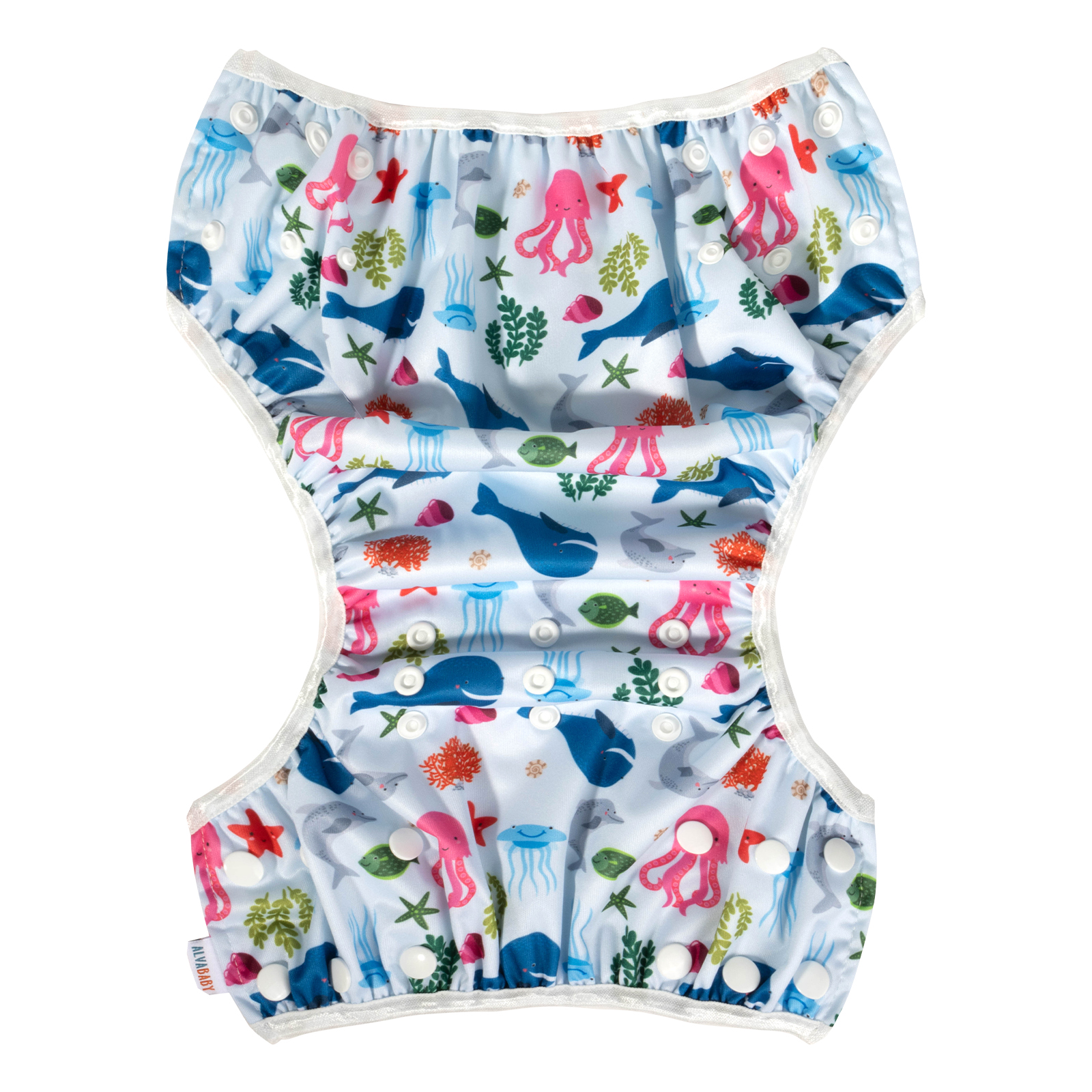 ALVABABY Reusable Swim Diaper - Adjustable Large Size Swimwear for Infants & Toddlers (Animals, ZSW-YK86A)