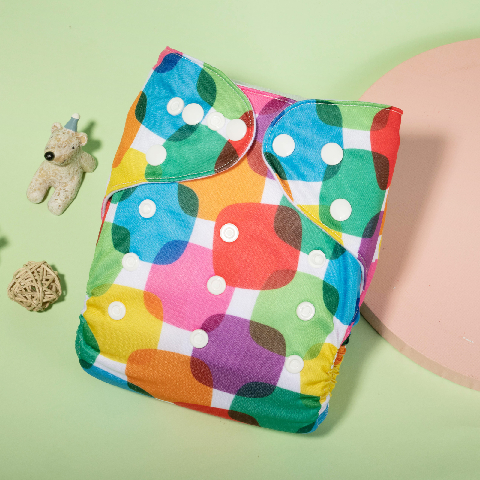 ALVABABY Print Cloth Diaper - One Size Adjustable Washable & Reusable Diaper for Babies and Toddlers (H431A)