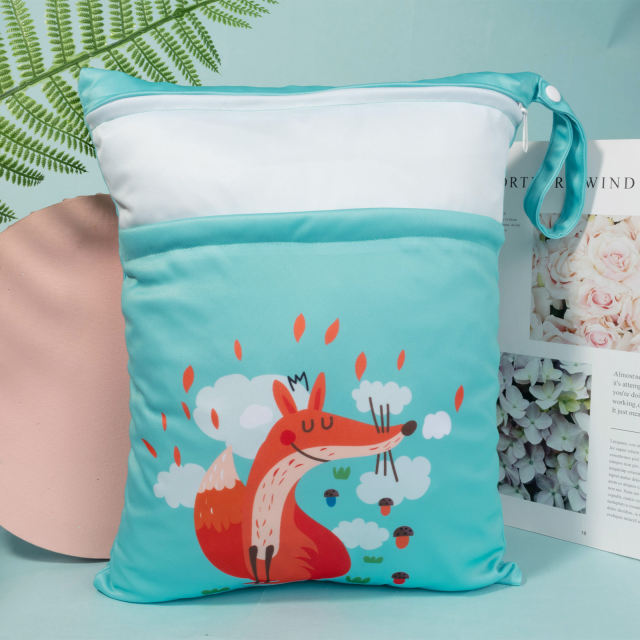 ALVABABY Diaper Wet Dry Bag with Two Zippered Pockets (L-YDP166A)
