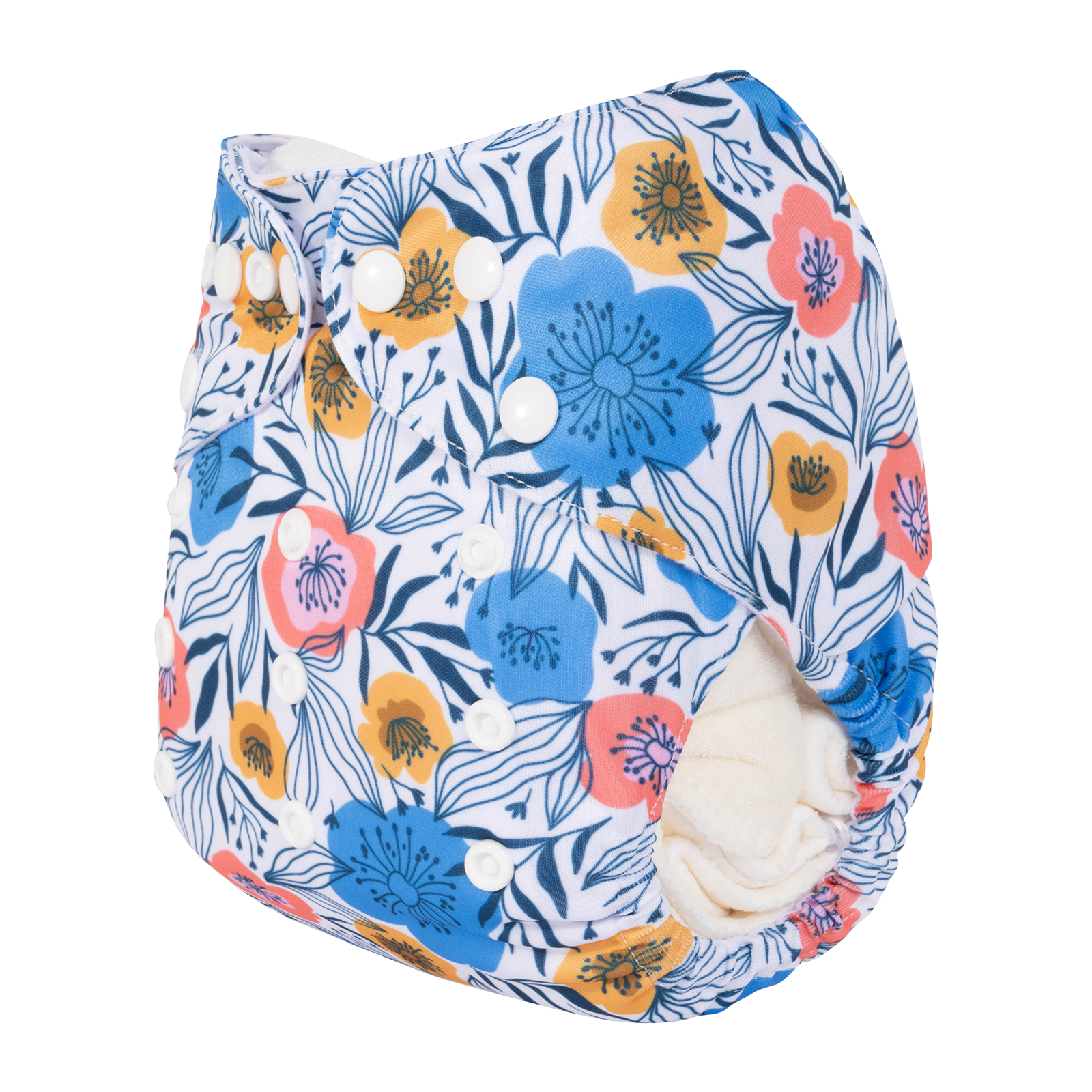 ALVABABY Print Cloth Diaper - One Size Adjustable Washable & Reusable Diaper for Babies and Toddlers (Flowers, H432A)