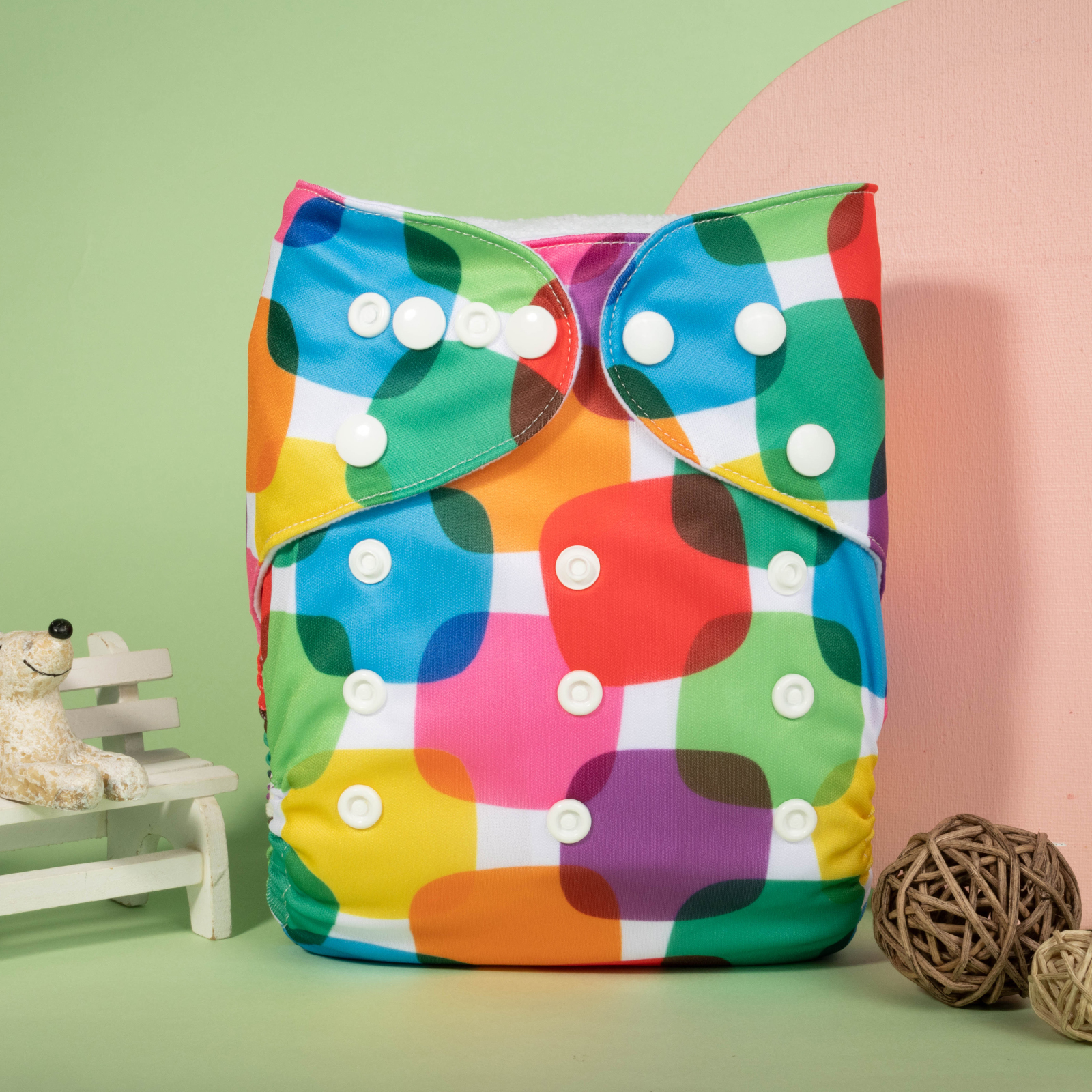 ALVABABY Print Cloth Diaper - One Size Adjustable Washable & Reusable Diaper for Babies and Toddlers (H431A)
