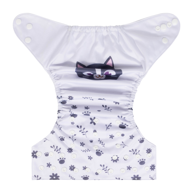 ALVABABY One Size Positioning Printed Cloth Diaper-(YDP187A)
