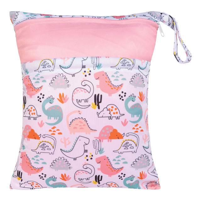 ALVABABY Diaper Wet Dry Bag with Two Zippered Pockets (L-YDP129A)