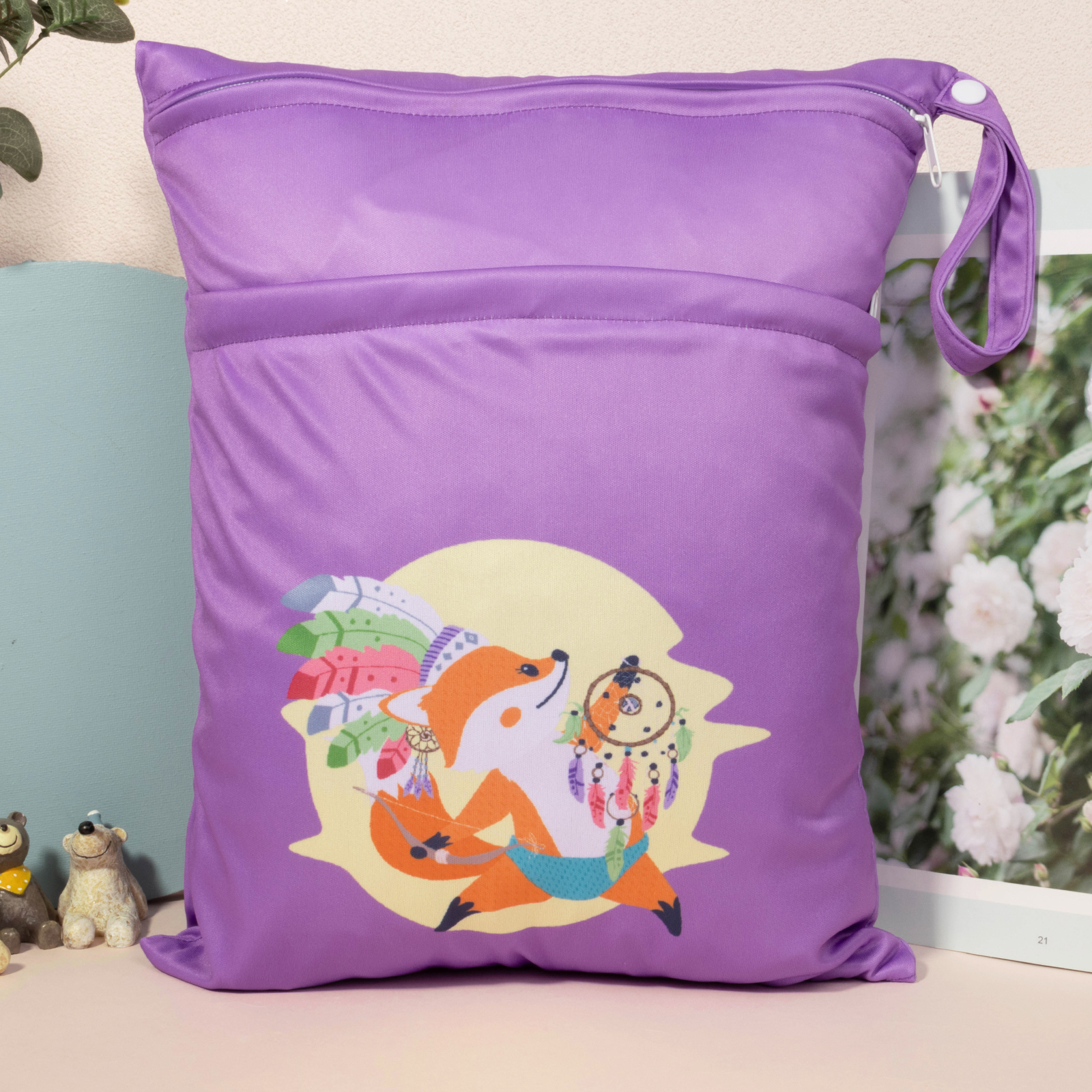 ALVABABY Diaper Wet/Dry Bag - Waterproof Reusable Bag for Cloth Diapers, Swimsuits, Travel, and Gym (L-YDP165A)