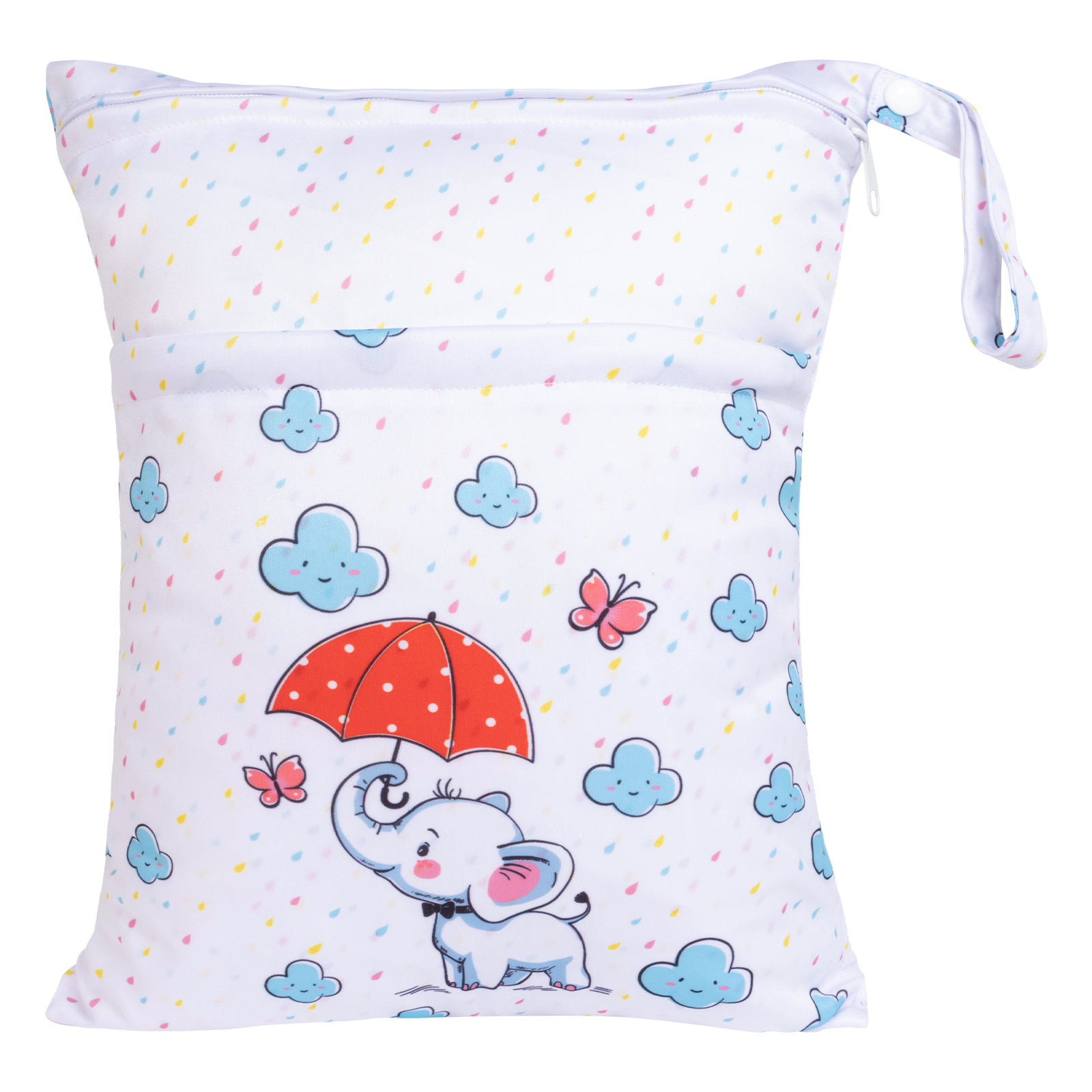 ALVABABY Diaper Wet/Dry Bag Waterproof Reusable with Two Zippered Pockets for Cloth Diapers, Swimsuits, Travel, and Gym (L-YDP35A)