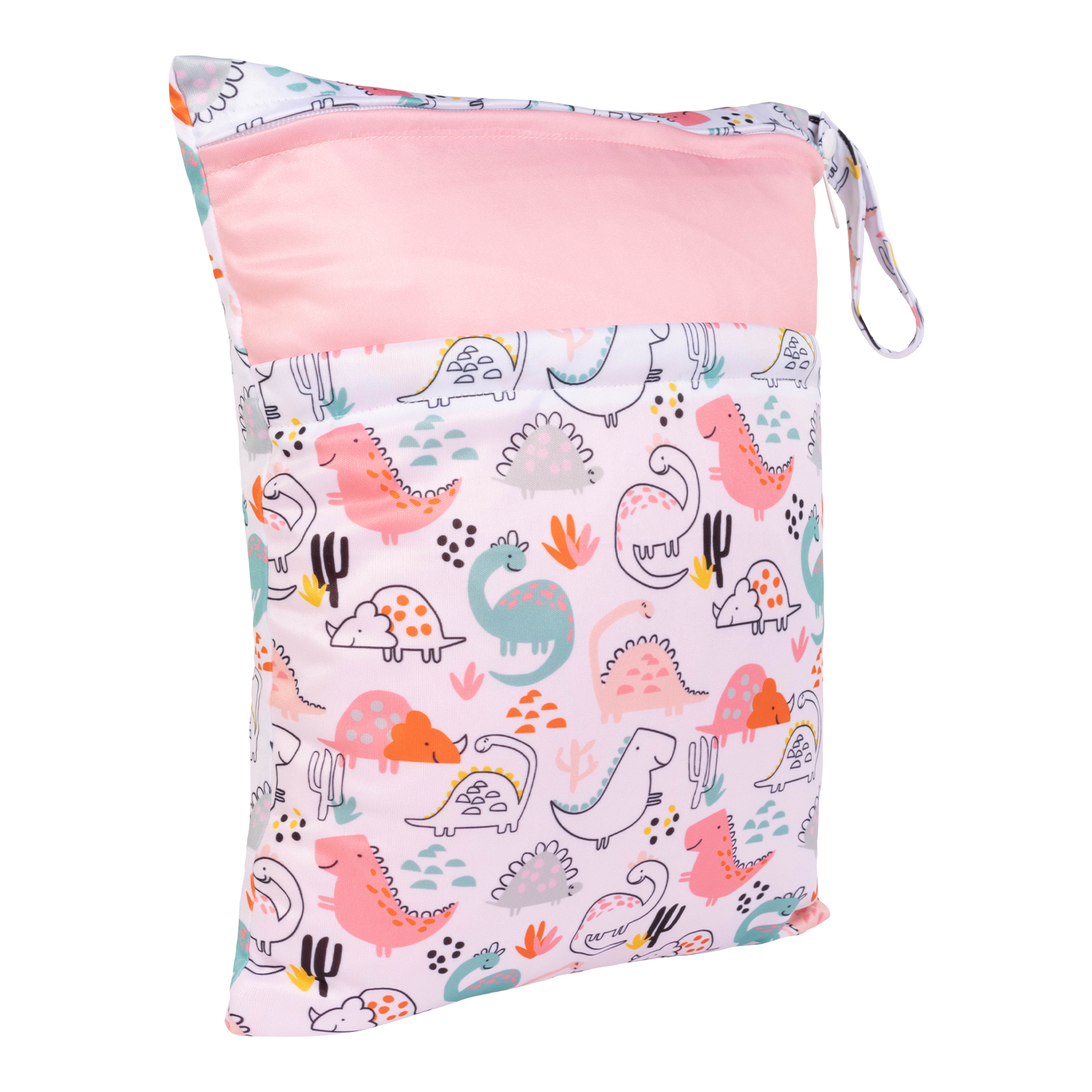 ALVABABY Diaper Wet/Dry Bag Waterproof Reusable with Two Zippered Pockets for Cloth Diapers, Swimsuits, Travel, and Gym (L-YDP129A)