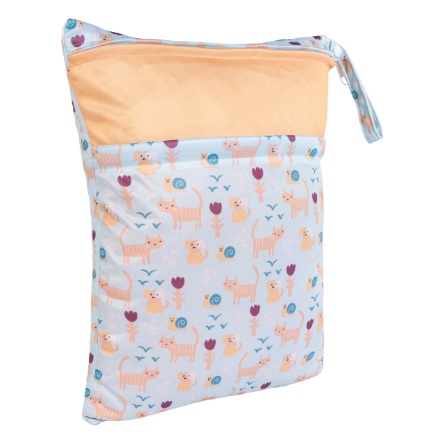 ALVABABY Diaper Wet Dry Bag with Two Zippered Pockets (L-YDP152A)