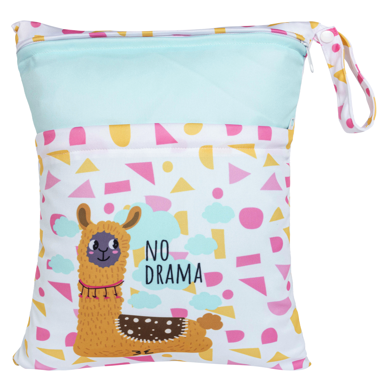 ALVABABY Diaper Wet/Dry Bag Waterproof Reusable with Two Zippered Pockets for Cloth Diapers, Swimsuits, Travel, and Gym (L-YDP164A)