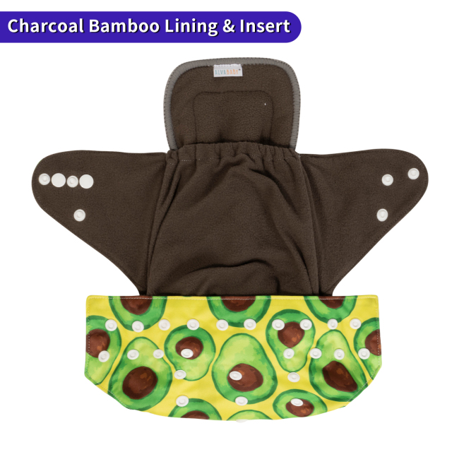 ALVABABY Bamboo Charcoal Diaper with one 4-layer Charcoal Insert  (CH-H400A)