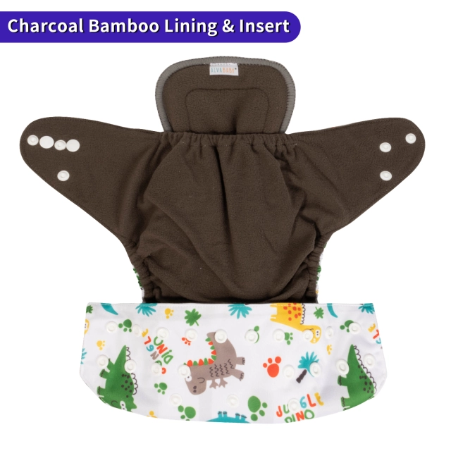 ALVABABY Bamboo Charcoal Diaper with one 4-layer Charcoal Insert  (CH-H147A)