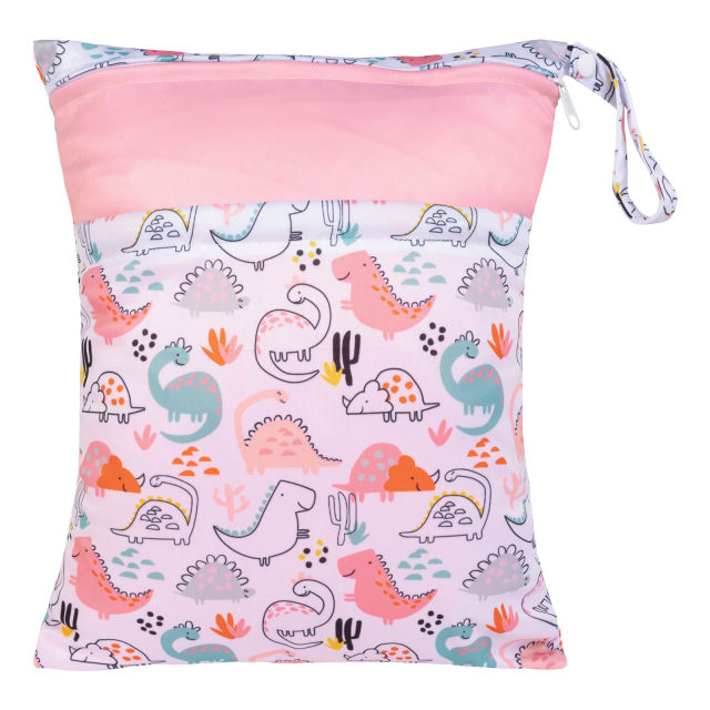(New arrivals) ALVABABY Diaper Wet Dry Bag with Two Zippered Pockets