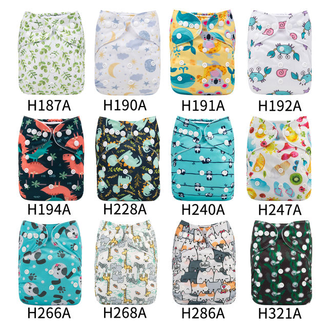 (Multi-packs) 10PCS One Size Regular Print Diapers
