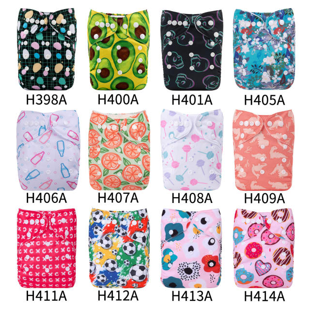 (Multi-packs) 10PCS One Size Regular Print Diapers