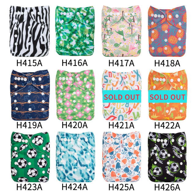 (Multi-packs) 10PCS One Size Regular Print Diapers