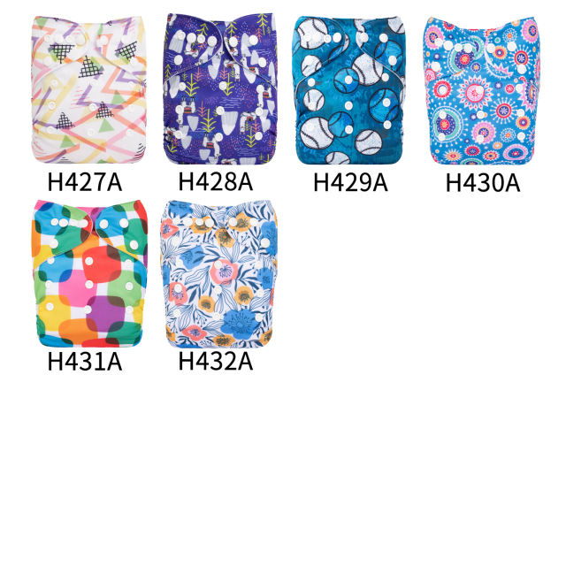 (Multi-packs) 10PCS One Size Regular Print Diapers