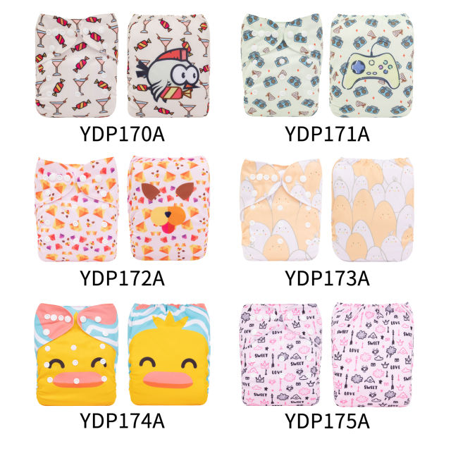 (Multi-packs) 20PCS One Size Positioning Printed Diapers