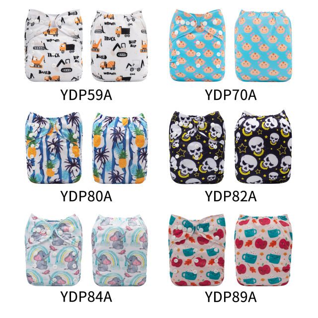 (Multi-packs) 50PCS One Size Positioning Printed Diapers