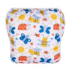 ALVABABY Big Size Swim Diaper Printed Reusable Baby Swim Diaper Large Size- Bee and Butterfly(ZSWD-BS11A)