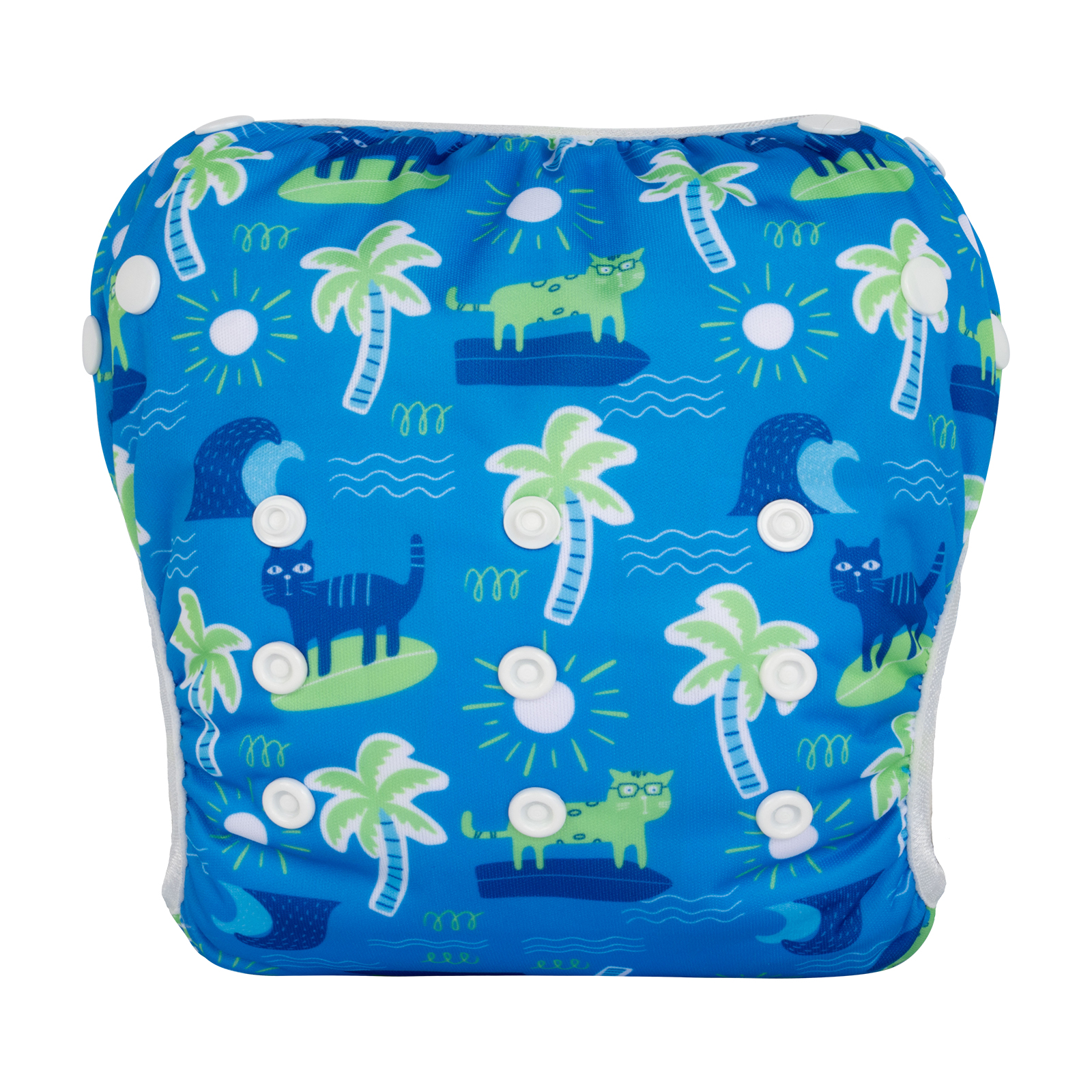 ALVABABY Reusable Swim Diaper - Adjustable Large Size Swimwear for Infants & Toddlers (Coconut tree, ZSWD-BS10A)