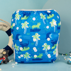 ALVABABY Big Size Swim Diaper Printed Reusable Baby Swim Diaper Large Size- Coconut tree(ZSWD-BS10A)