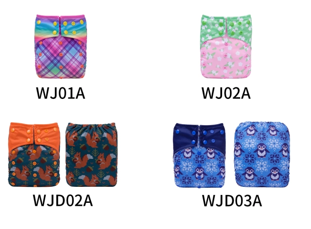 (Multi-packs) AWJ Diaper with Mesh Lining Printed Diaper