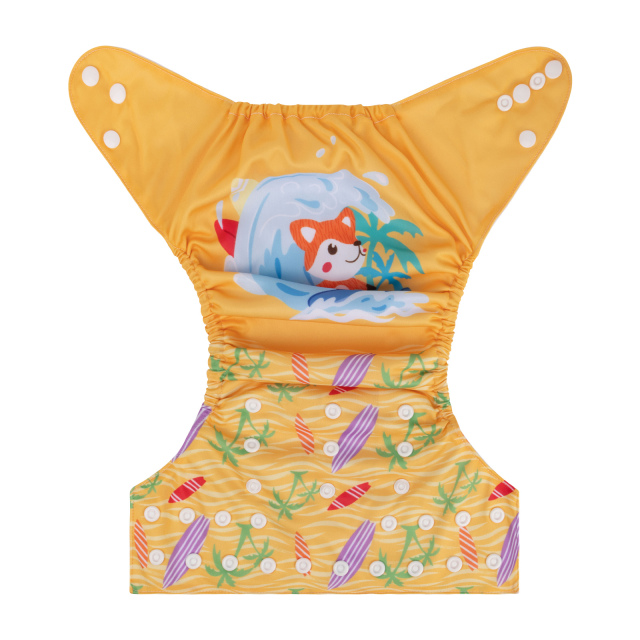 ALVABABY One Size Positioning Printed Cloth Diaper-ALVA Fox(YDP188A)