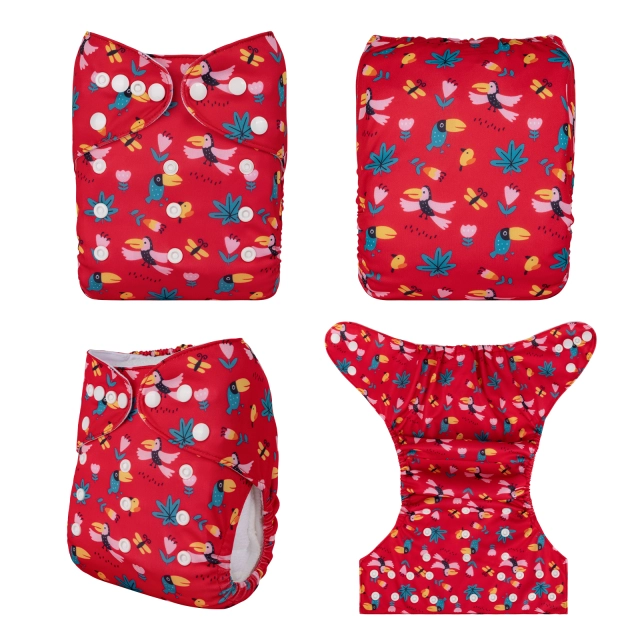 ALVABABY One Size Positioning Printed Cloth Diaper-(YDP193A)