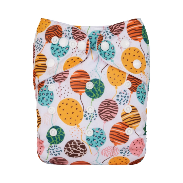 ALVABABY One Size Positioning Printed Cloth Diaper-Balloon(YDP190A)