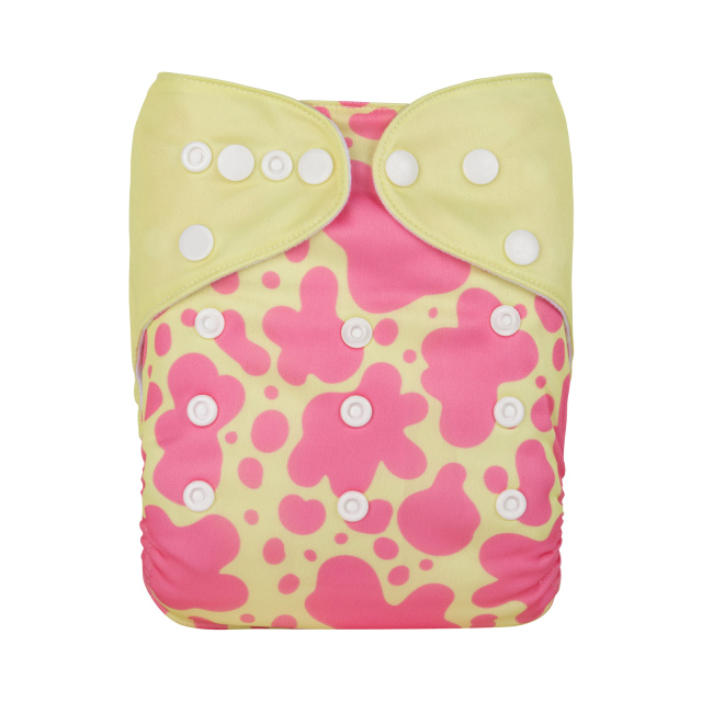 ALVABABY One Size Positioning Printed Cloth Diaper-Cow(YDP189A)