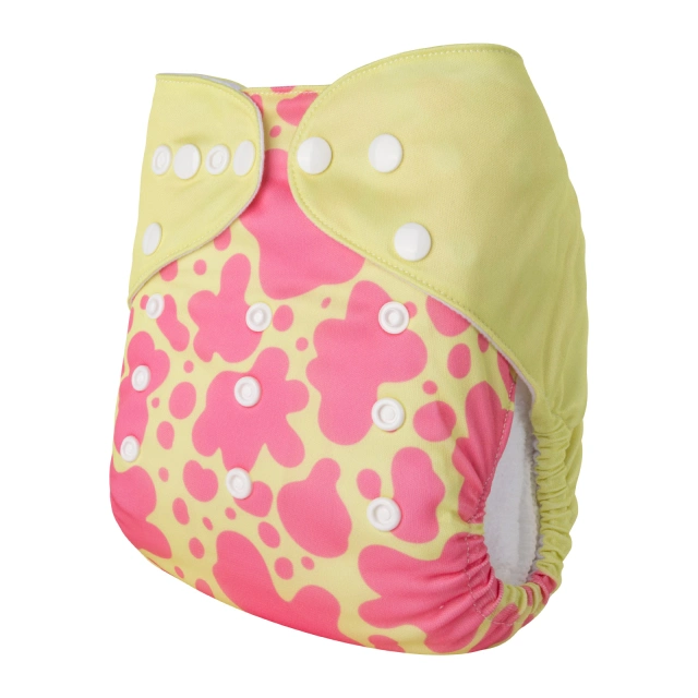 ALVABABY One Size Positioning Printed Cloth Diaper-Cow(YDP189A)