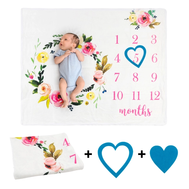 (10 patterns) Baby Monthly Milestone Blanket Photography Background Blanket Multifunctional Blanket