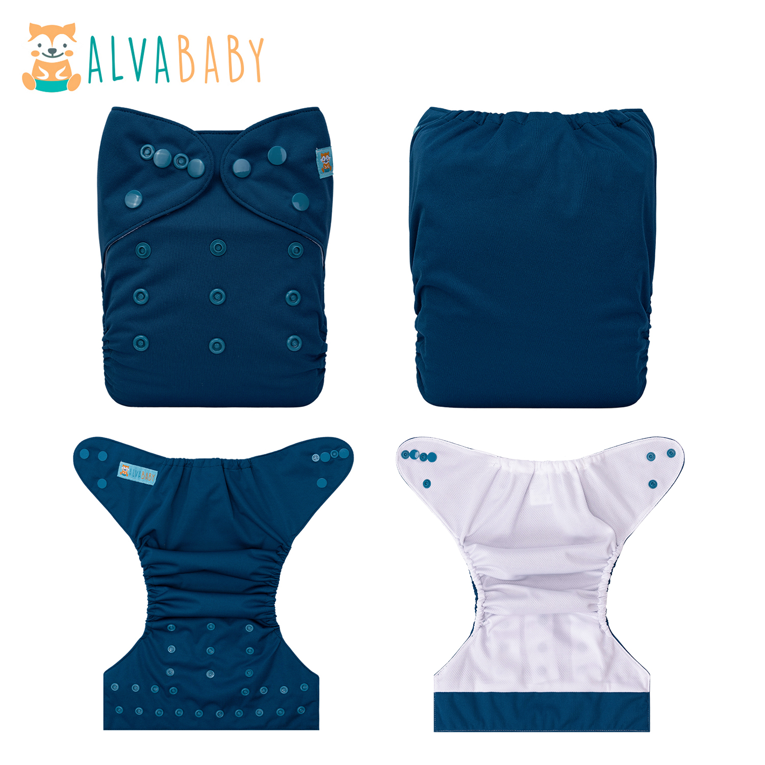 ALVABABY AWJ Lining Cloth Diaper with Tummy Panel for Babies -(WJT-B38A)