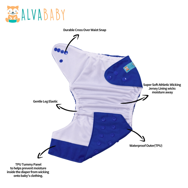 ALVABABY AWJ Diaper with Tummy Panel -(WJT-B25A)