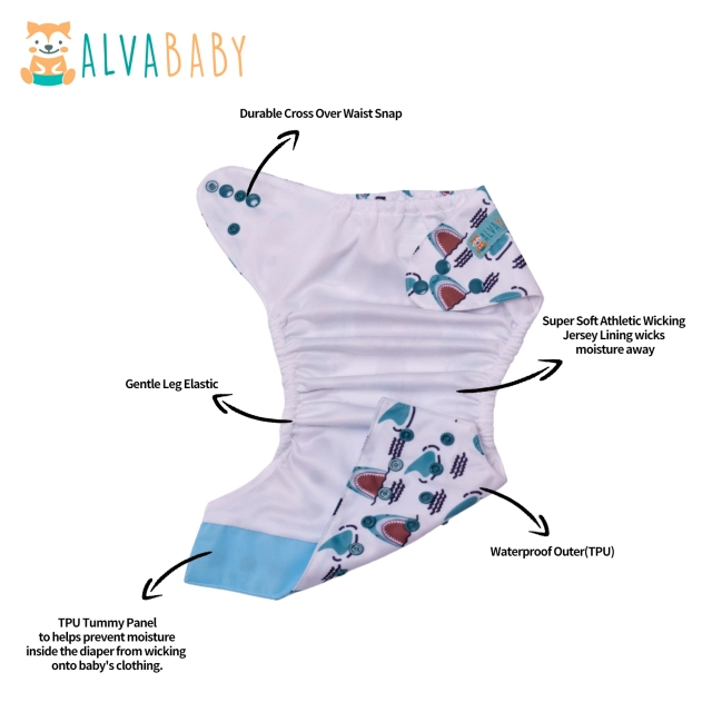 ALVABABY AWJ Diaper with Tummy Panel -(WJT-YDP121A)