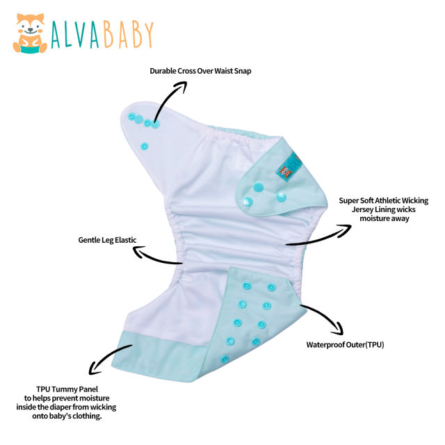ALVABABY AWJ Diaper with Tummy Panel -(WJT-B02A)