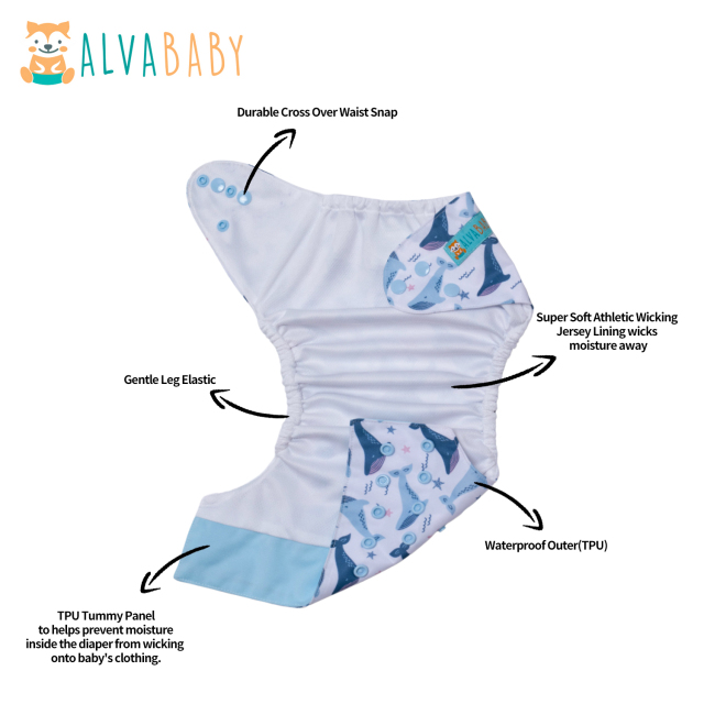 ALVABABY AWJ Diaper with Tummy Panel -(WJT-YDP181A)