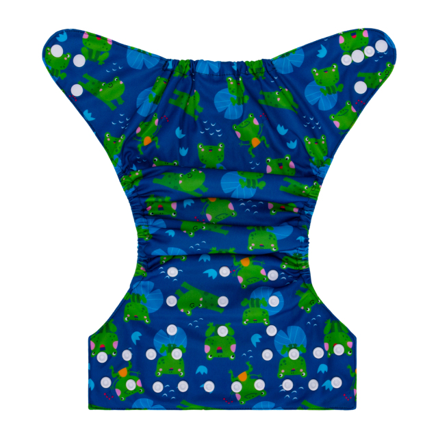 ALVABABY One Size Positioning Printed Cloth Diaper-Frogs(YDP196A)