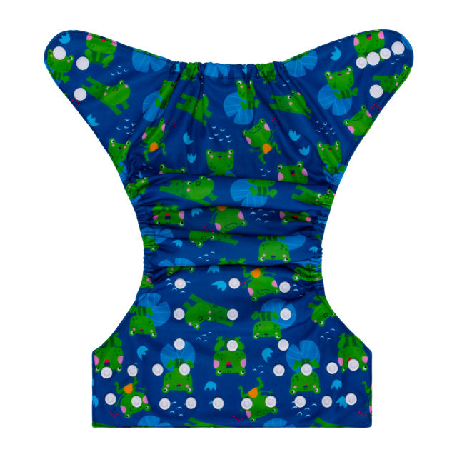 ALVABABY One Size Positioning Printed Cloth Diaper-Frogs(YDP196A)