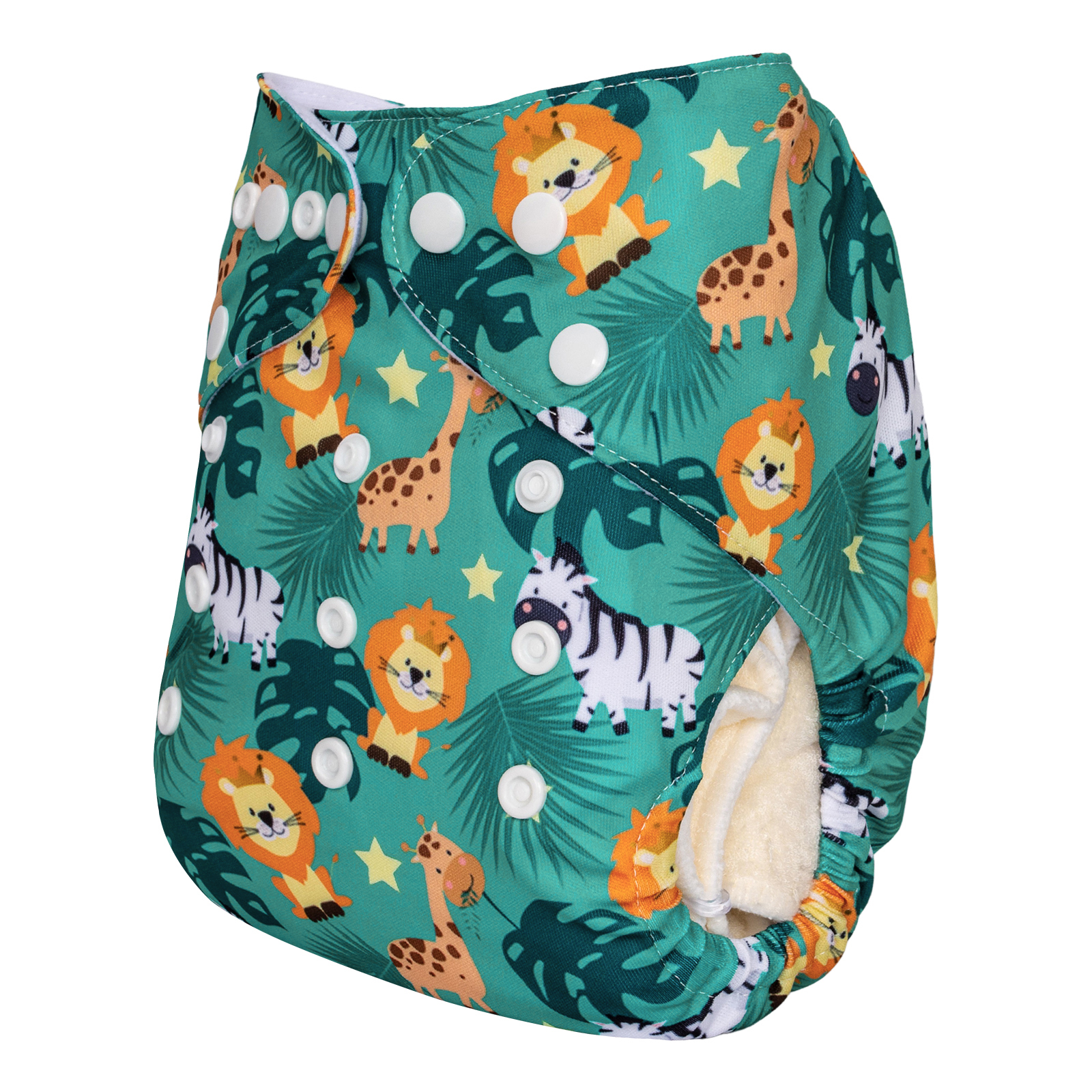 ALVABABY Positioning Cloth Diaper - One Size Adjustable Washable & Reusable Diaper for Babies and Toddlers (Lion, YDP195A)