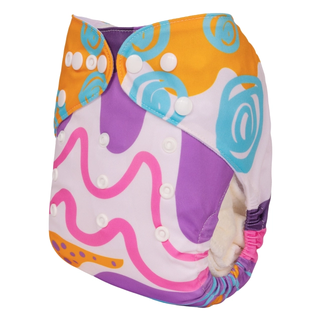 ALVABABY One Size Positioning Printed Cloth Diaper-(YDP198A)