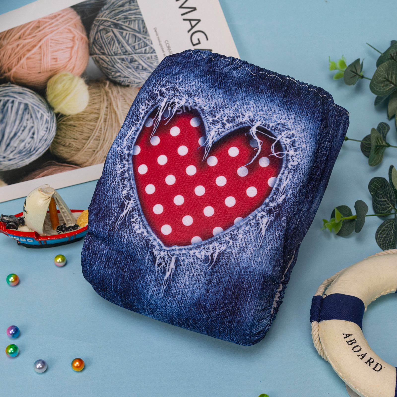 ALVABABY Positioning Cloth Diaper - One Size Adjustable Washable & Reusable Diaper for Babies and Toddlers (Hearts, YDP199A)