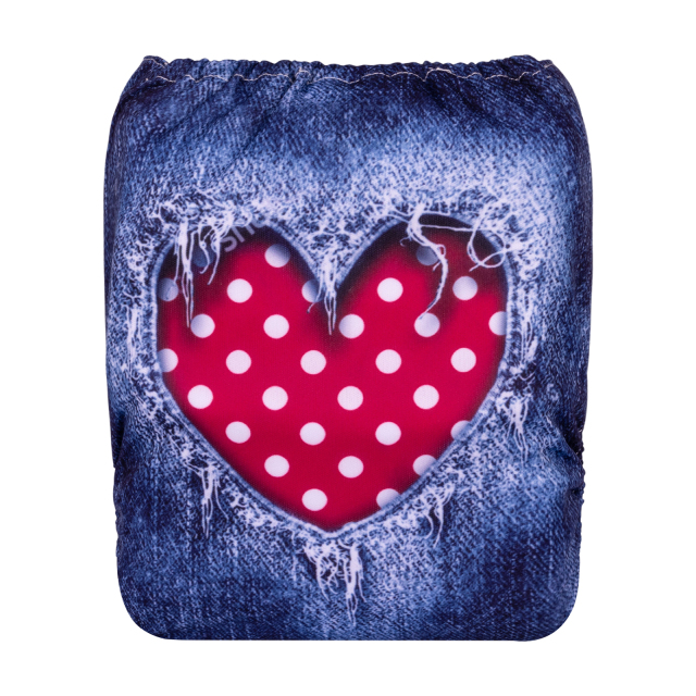 ALVABABY One Size Positioning Printed Cloth Diaper-Hearts(YDP199A)