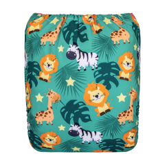 ALVABABY One Size Positioning Printed Cloth Diaper-Lion(YDP195A)