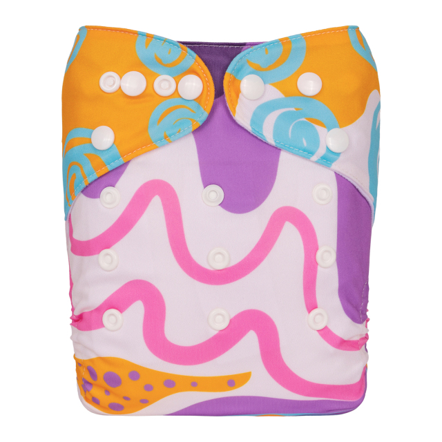 ALVABABY One Size Positioning Printed Cloth Diaper-(YDP198A)