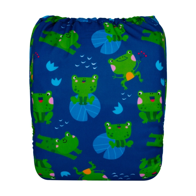 ALVABABY One Size Positioning Printed Cloth Diaper-Frogs(YDP196A)