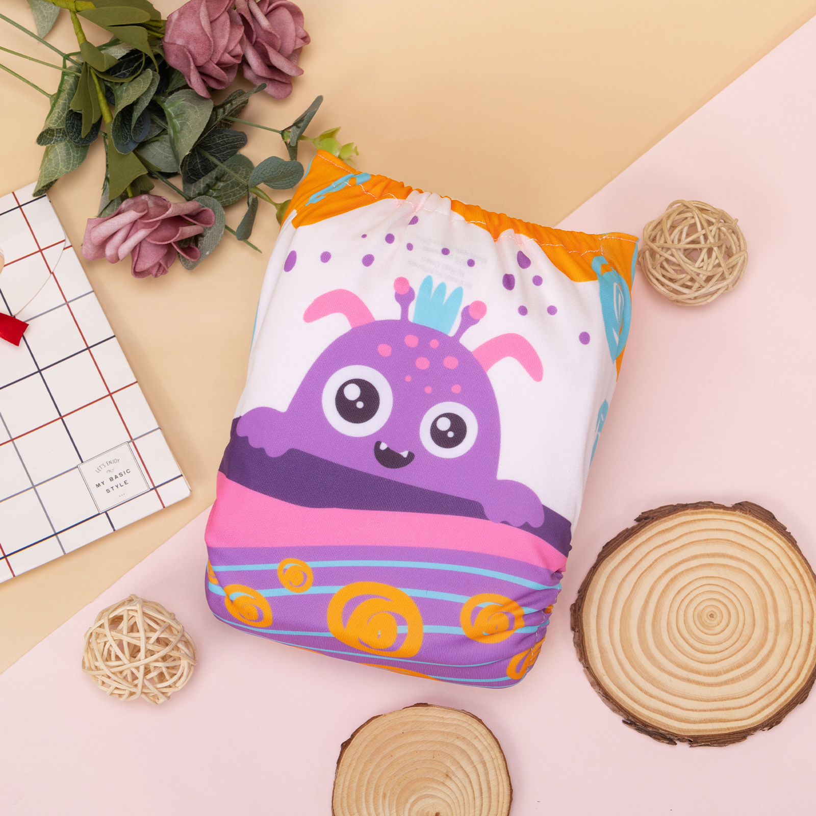 ALVABABY Positioning Cloth Diaper - One Size Adjustable Washable & Reusable Diaper for Babies and Toddlers (YDP198A)