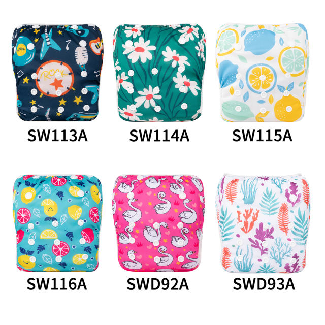 (Facebook live)ALVABABY One Size Printed Swim Diaper