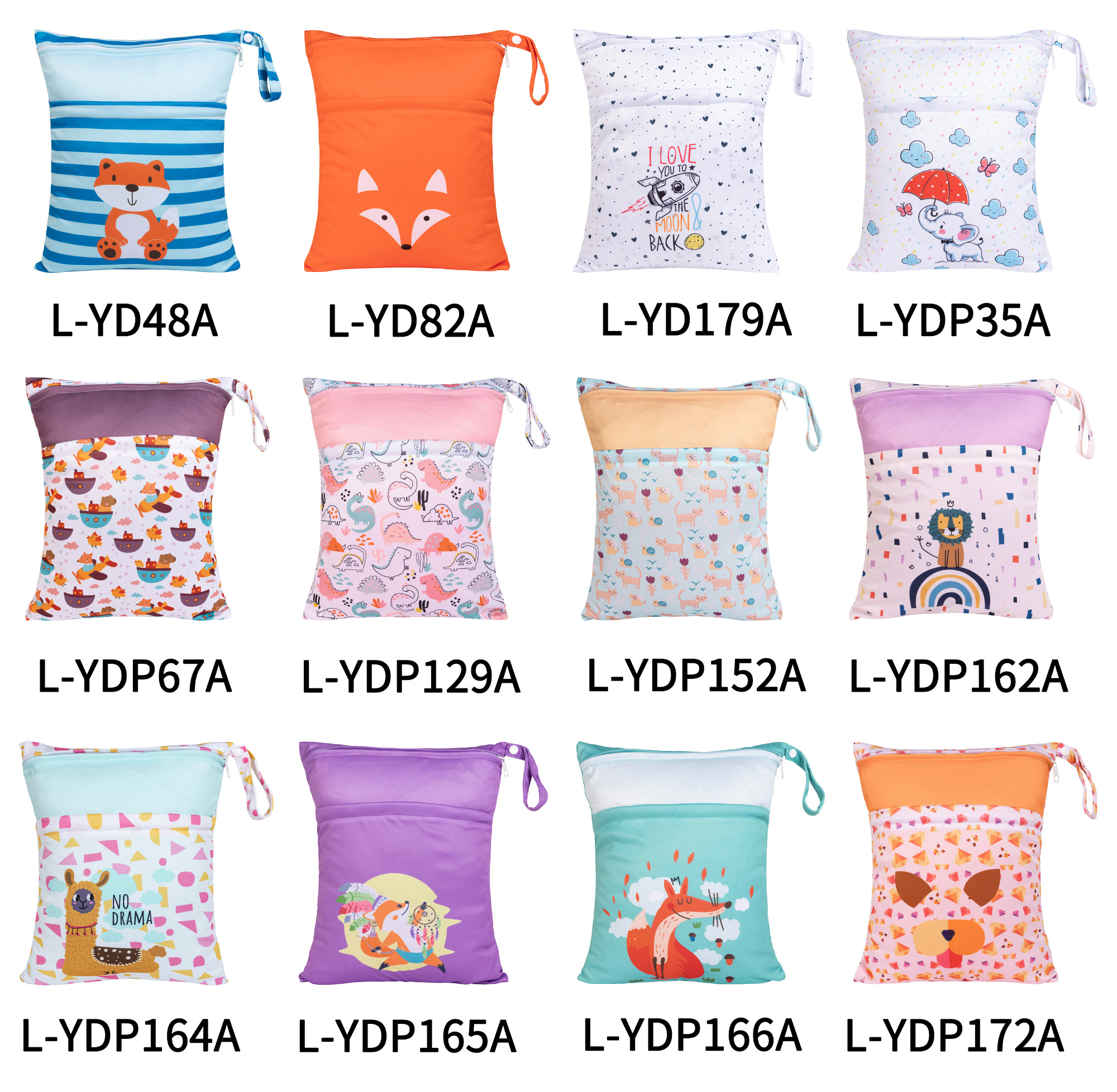 (Father's day) ALVABABY Diaper Wet Dry Bag with Two Zippered Pockets